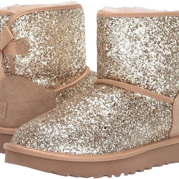 New Gold Uggs Classic Mini Bow Cosmos 10 - Picture 2 of 13